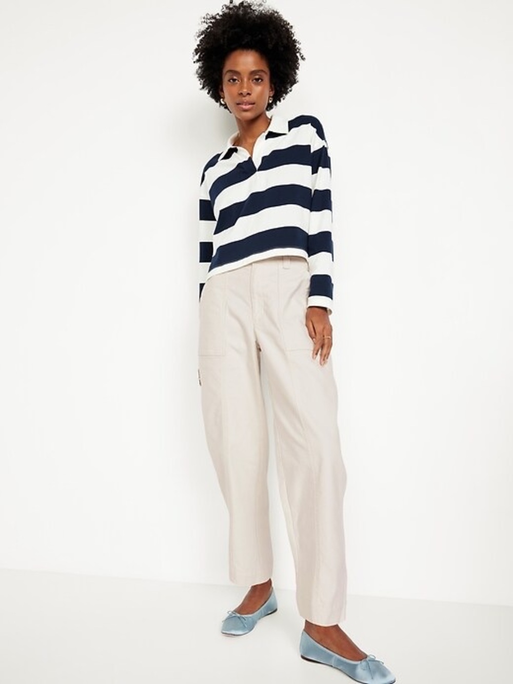 Old Navy High-Waisted Canvas Barrel Ankle Pants Size 14